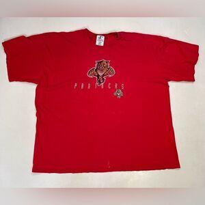 VINTAGE Logo Athletic Florida Panthers T-shirt Men 3XL Red Short Sleeve USA 90s